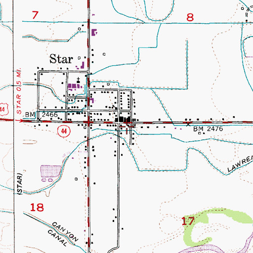 Topographic Map of Star Joint Fire Protection District, ID
