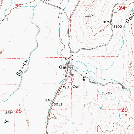 Topographic Map of Gem County Fire District 2 Ola Station, ID
