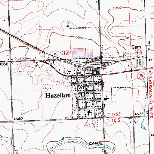 Topographic Map of First Segregation Fire District Hazelton, ID