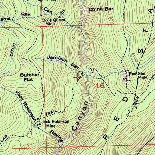 Topographic Map of Jamison Ravine, CA