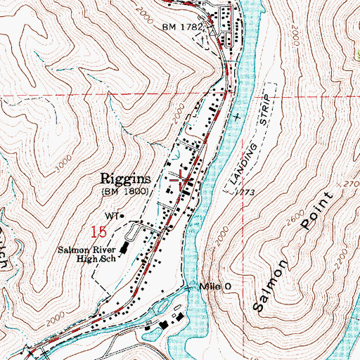 Topographic Map of Riggins City Fire Department, ID