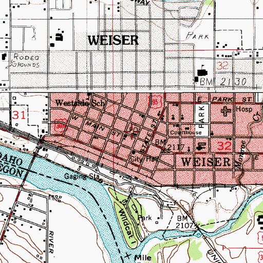 Topographic Map of Weiser City Fire and Rescue, ID