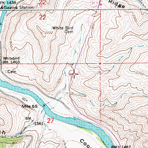 Topographic Map of Salmon River Rural Fire District Station 6, ID