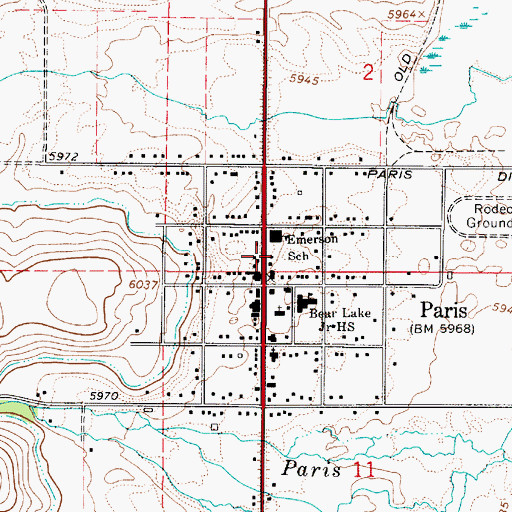 Topographic Map of Bear Lake Volunteer Fire Protection District Station 1, ID