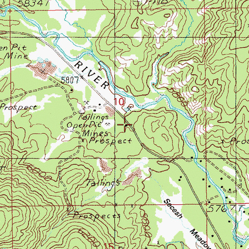 Topographic Map of Secesh Meadow Rural Fire District, ID