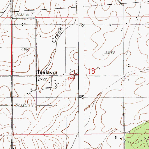 Topographic Map of Evergreen Rural Fire District, ID