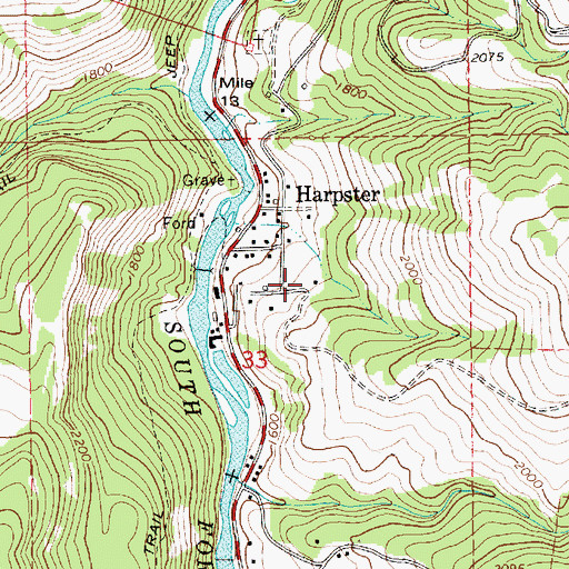 Topographic Map of Harpster Volunteer Fire Department, ID