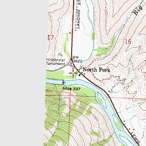 Topographic Map of North Fork Fire District, ID