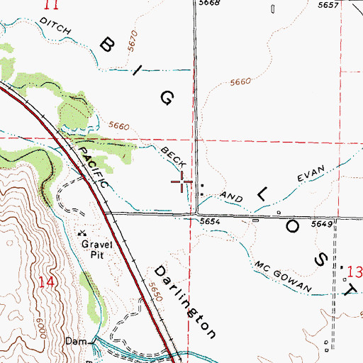 Topographic Map of South Custer Rural Fire District, ID
