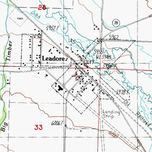 Topographic Map of Leadore Volunteer Fire Department, ID