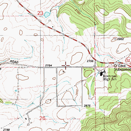 Topographic Map of Saint Maries Fire Protection District Station 2, ID