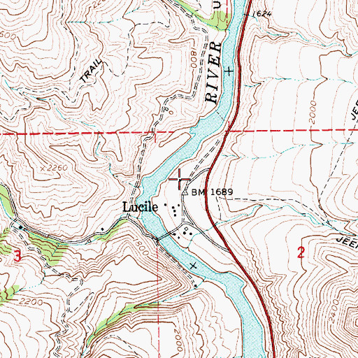 Topographic Map of Salmon River Rural Fire District Station 4, ID