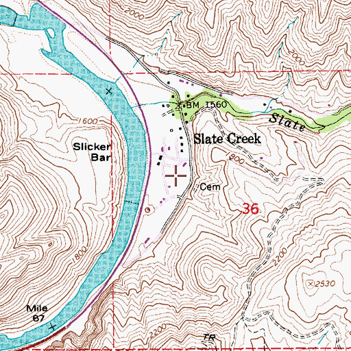 Topographic Map of Fire Station Slate Creek -Salmon River Rural Fire Department, ID
