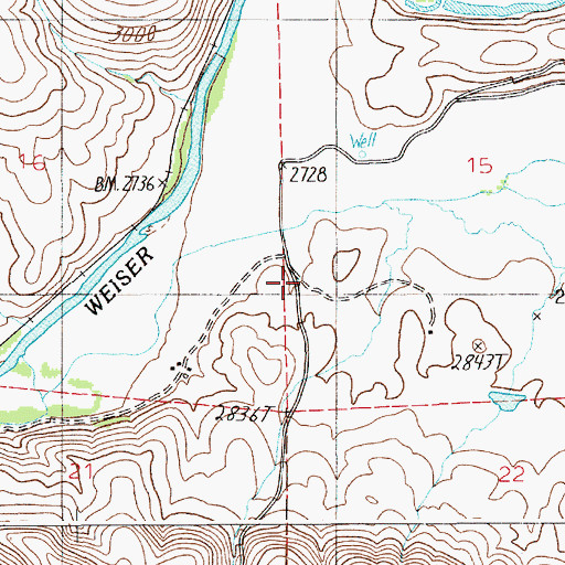 Topographic Map of Indian Valley Rural Fire Department Station 3, ID