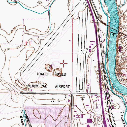 Topographic Map of Idaho Falls Fire Department Station 3, ID