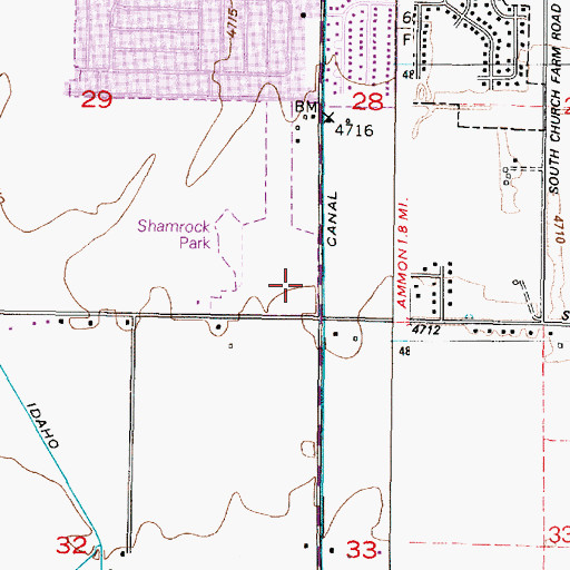 Topographic Map of Idaho Falls Fire Department Station 4, ID