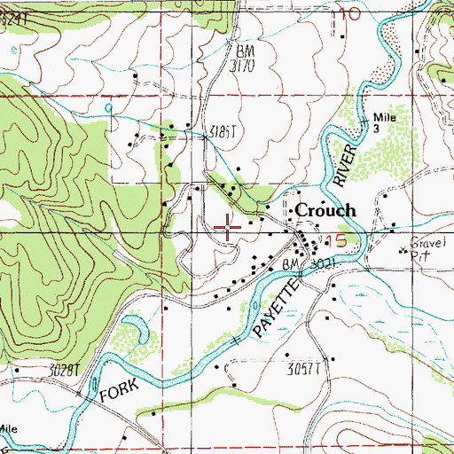 Topographic Map of Garden Valley Rural Fire Department, ID
