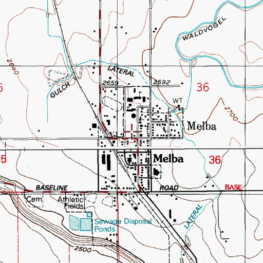 Topographic Map of Melba Fire Department, ID