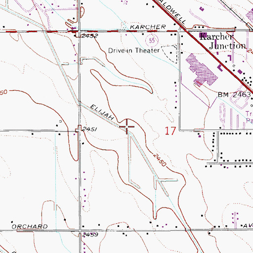 Topographic Map of Nampa Fire Department Station 4, ID