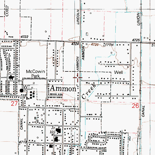 Topographic Map of Ammon Fire Department, ID