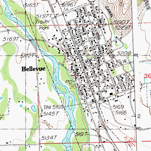 Topographic Map of Bellevue Fire Department, ID