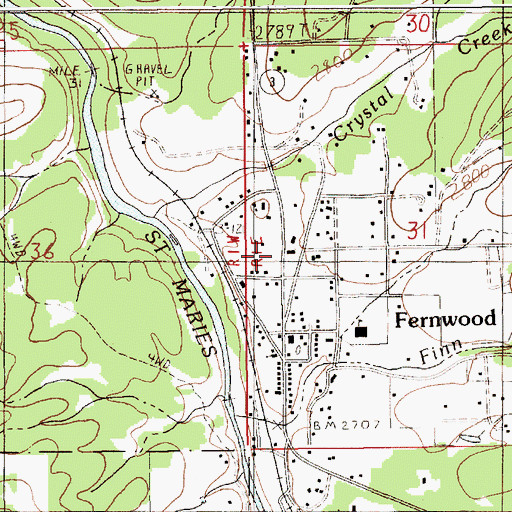 Topographic Map of Fernwood Rural Fire Protection District, ID