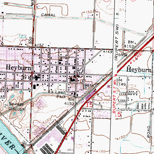 Topographic Map of Minidoka County Fire Protection District, ID