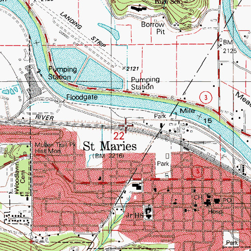 Topographic Map of Potlatch Corporation Fire Department, ID