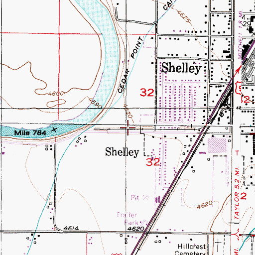 Topographic Map of Shelley Firth Fire District, ID
