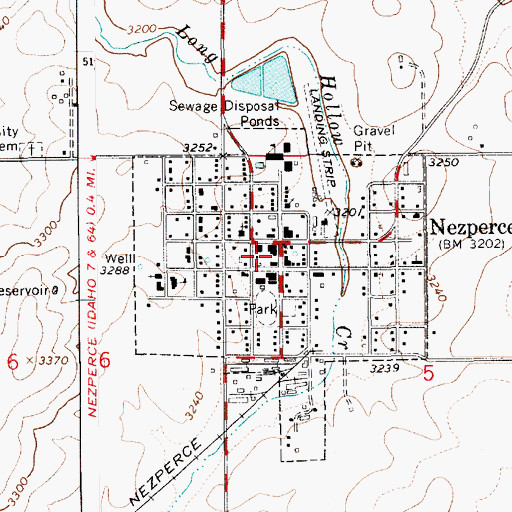 Topographic Map of Nez Perce Rural Fire Protection District, ID