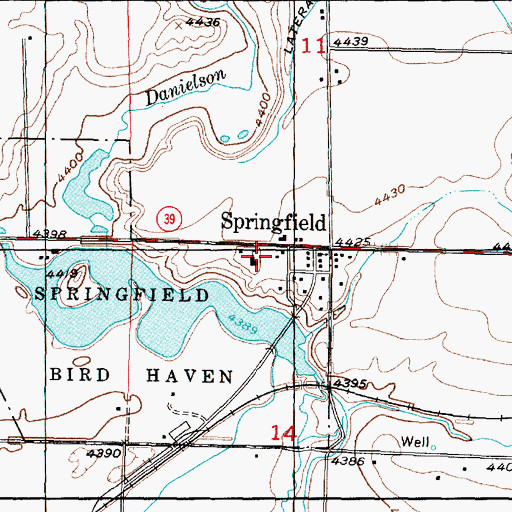 Topographic Map of Aberdeen - Springfield Fire Department Springfield Station, ID