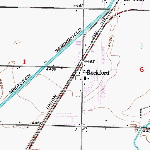 Topographic Map of Blackfoot Fire Department Station 2, ID