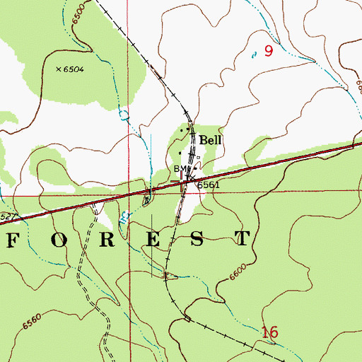 Topographic Map of Bell, AZ