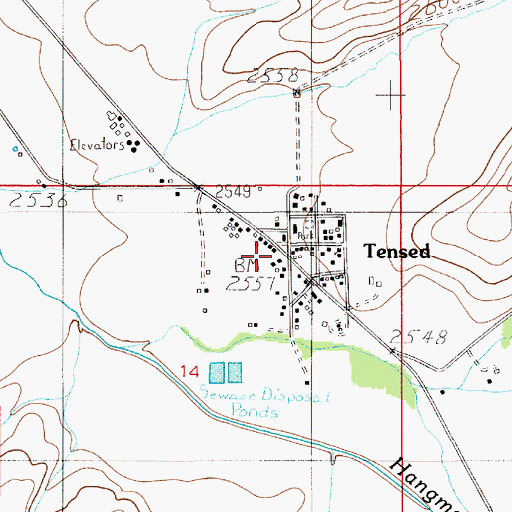 Topographic Map of Tensed Rural Fire Protection District, ID