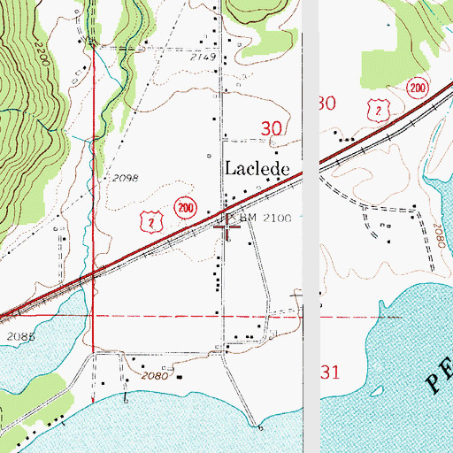 Topographic Map of Selkirk Fire Laclede Station, ID
