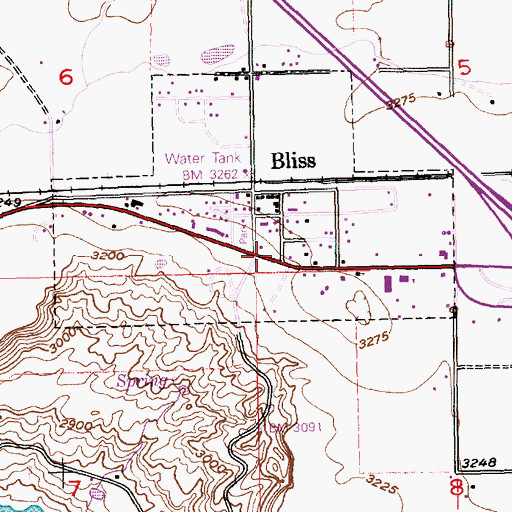 Topographic Map of Bliss Fire District Station, ID