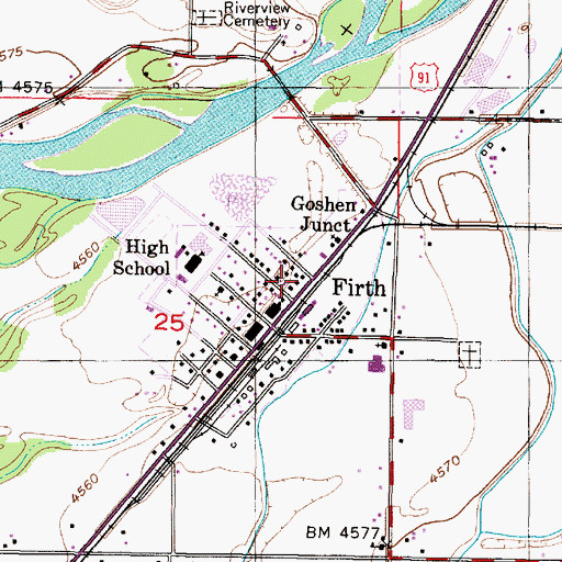 Topographic Map of Shelley Firth Fire District, ID