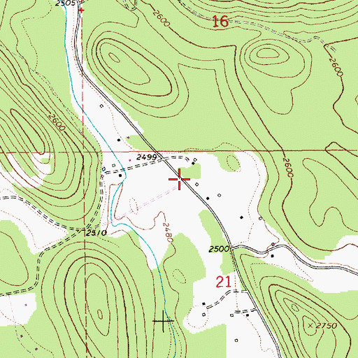 Topographic Map of Curley Creek Volunteer Fire Department, ID