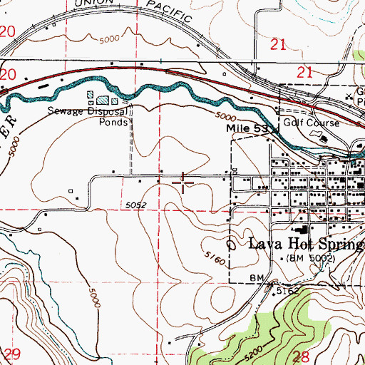 Topographic Map of Lava Hot Springs Volunteer Fire District, ID