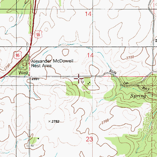 Topographic Map of Worley Fire District Station 2, ID
