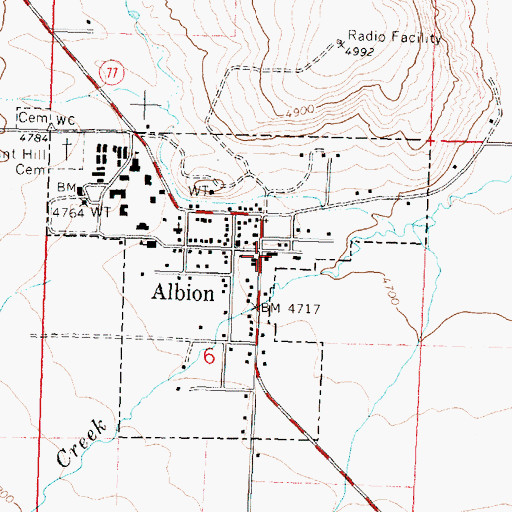 Topographic Map of Albion Fire Protection District, ID