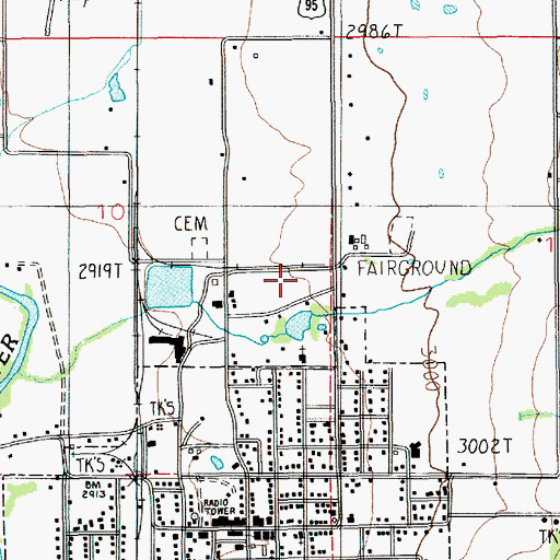 Topographic Map of Council Volunteer Fire District, ID