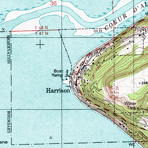 Topographic Map of Saint Maries Fire Protection District Station 3, ID