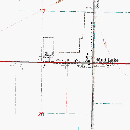Topographic Map of West Jefferson Fire Control District Station 1, ID