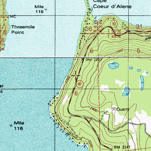 Topographic Map of East Side Fire District 2, ID