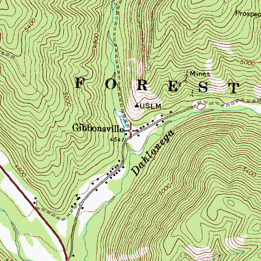 Topographic Map of Gibbonsville Volunteer Fire Department Station 1, ID