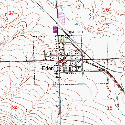 Topographic Map of First Segregation Fire District Eden, ID