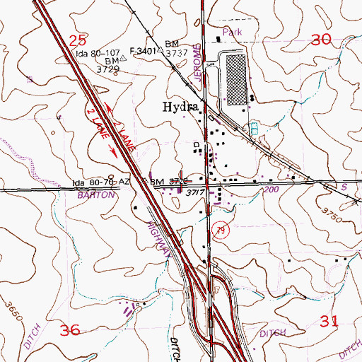 Topographic Map of Jerome City Fire Department Station 2, ID