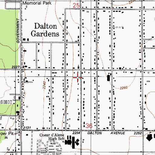Topographic Map of Kootenai County Fire and Rescue Station 5, ID