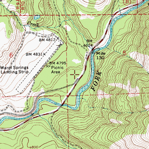 Topographic Map of Lowman Volunteer Fire Department Station 1, ID